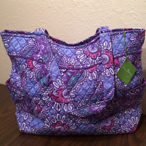 Vera Bradley Handbags - Vera Bradley Lilac Tapestry Pleated Tote Bag NWT